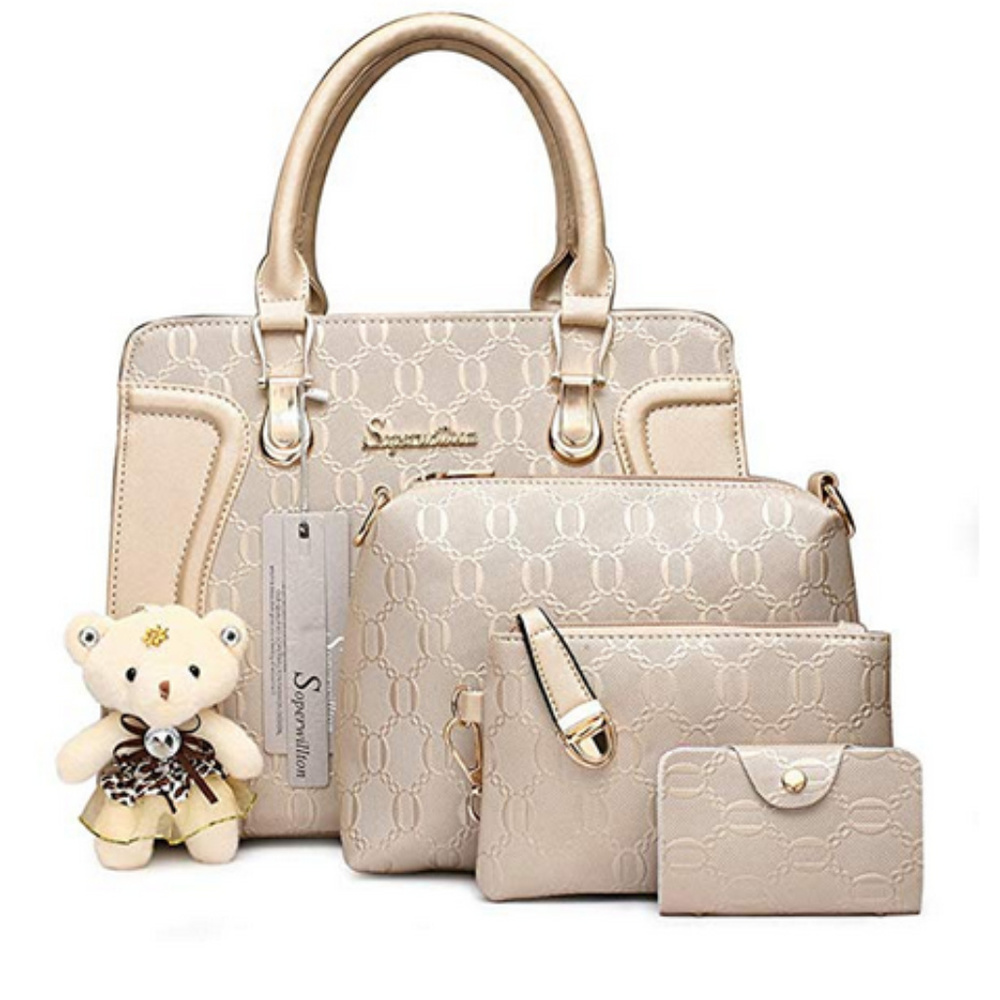 Soperwillton Handbag Women Tote Bag Shoulder 4pcs